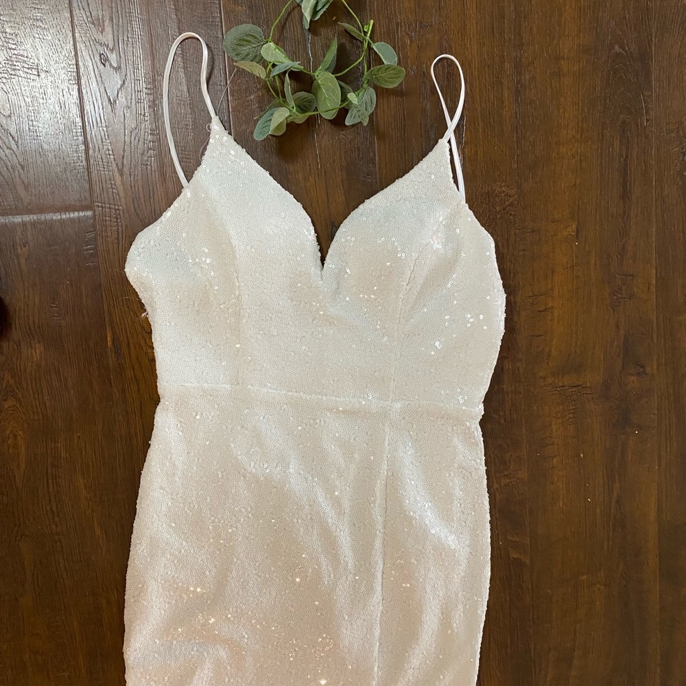 White sequence dress